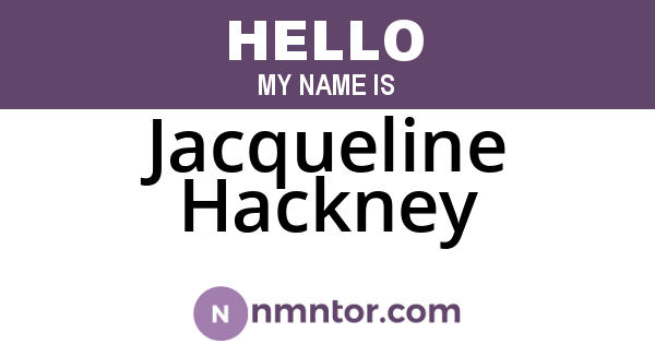 Jacqueline Hackney