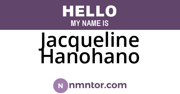 Jacqueline Hanohano