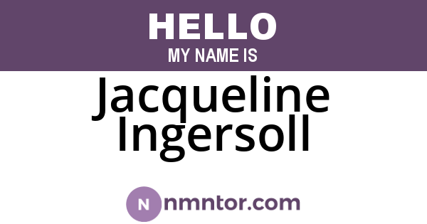 Jacqueline Ingersoll