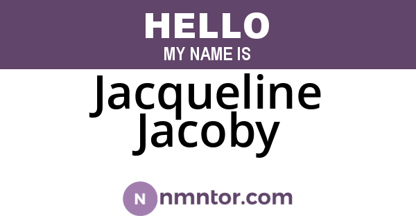 Jacqueline Jacoby