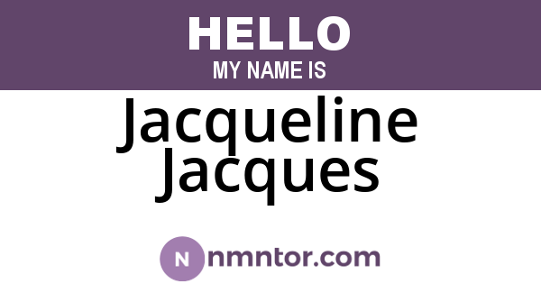 Jacqueline Jacques