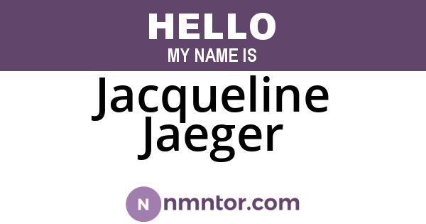 Jacqueline Jaeger