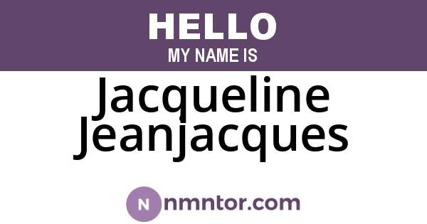 Jacqueline Jeanjacques