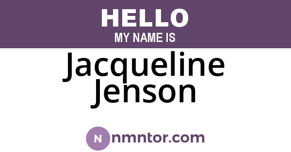 Jacqueline Jenson