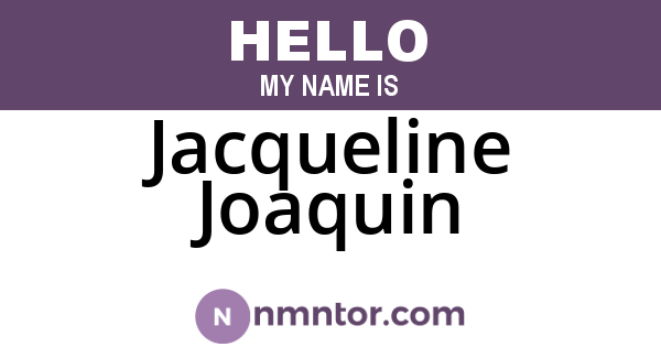 Jacqueline Joaquin