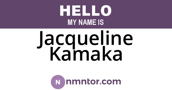 Jacqueline Kamaka