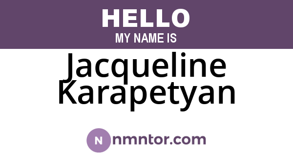 Jacqueline Karapetyan
