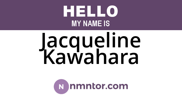 Jacqueline Kawahara
