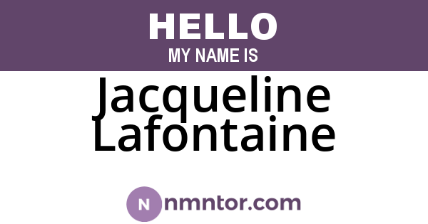 Jacqueline Lafontaine