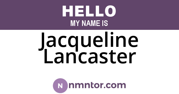 Jacqueline Lancaster
