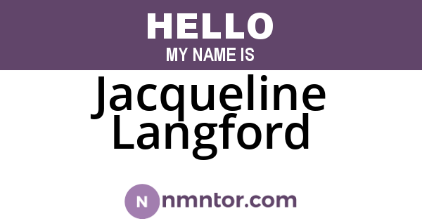 Jacqueline Langford