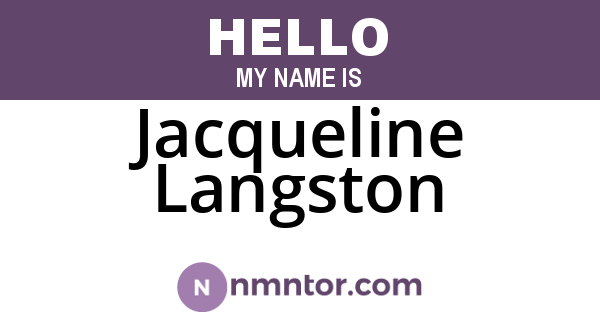 Jacqueline Langston