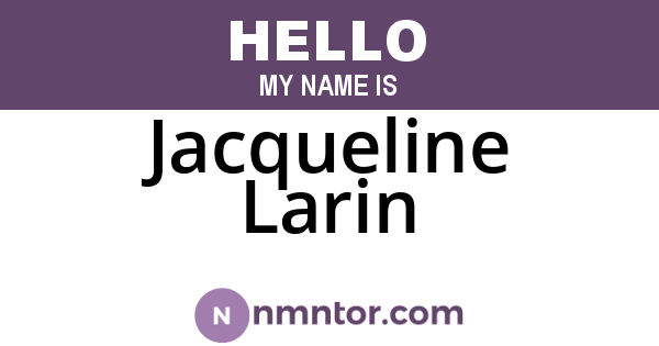 Jacqueline Larin