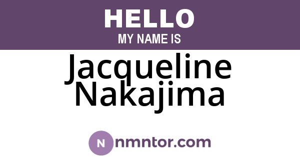 Jacqueline Nakajima