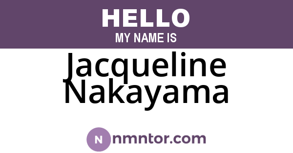 Jacqueline Nakayama