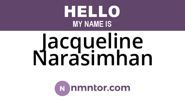 Jacqueline Narasimhan
