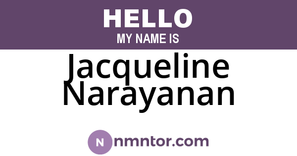 Jacqueline Narayanan