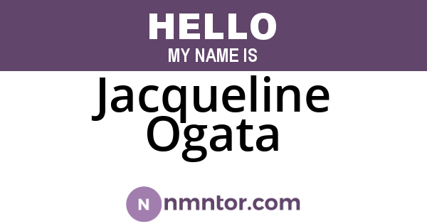Jacqueline Ogata