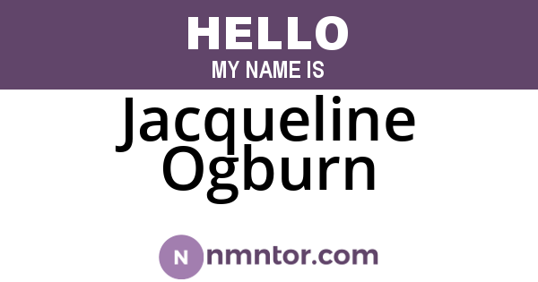 Jacqueline Ogburn