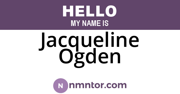Jacqueline Ogden
