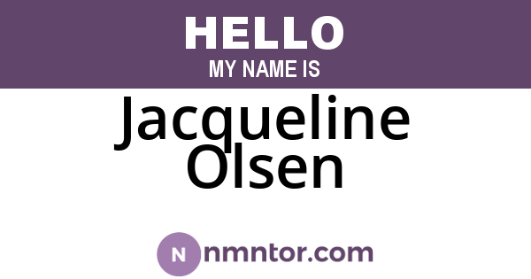 Jacqueline Olsen