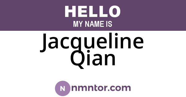 Jacqueline Qian