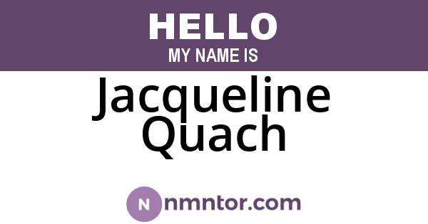 Jacqueline Quach