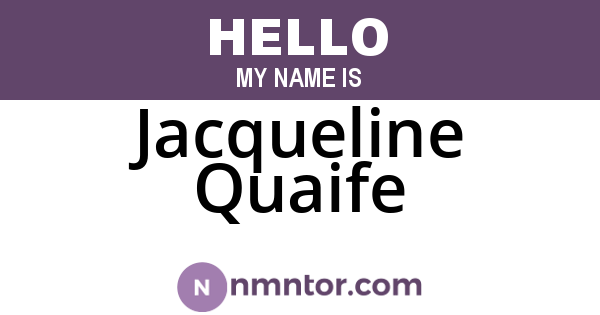 Jacqueline Quaife