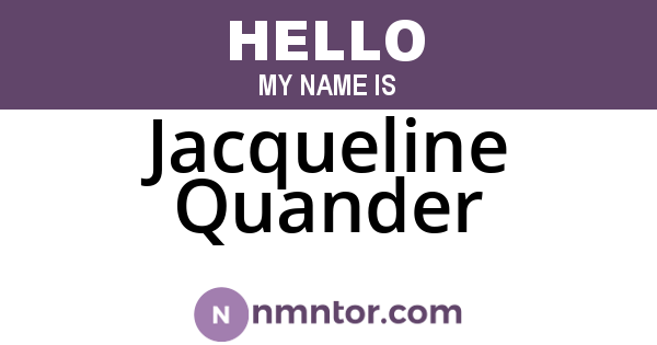 Jacqueline Quander