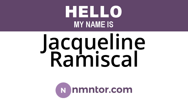 Jacqueline Ramiscal