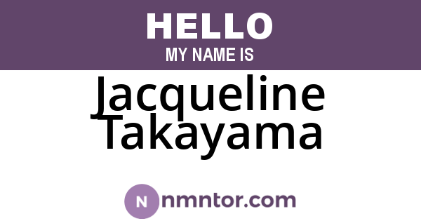 Jacqueline Takayama