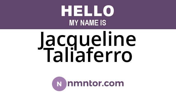 Jacqueline Taliaferro