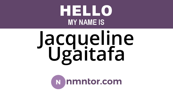 Jacqueline Ugaitafa