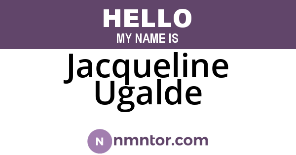 Jacqueline Ugalde