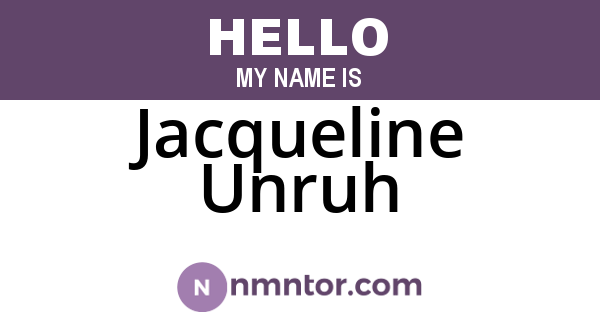 Jacqueline Unruh