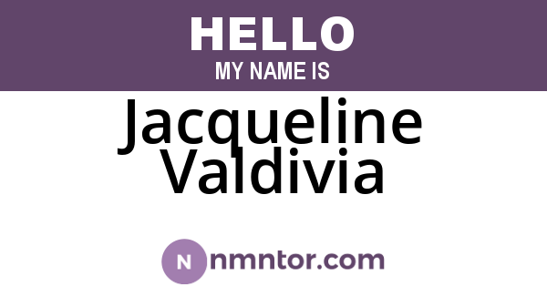 Jacqueline Valdivia