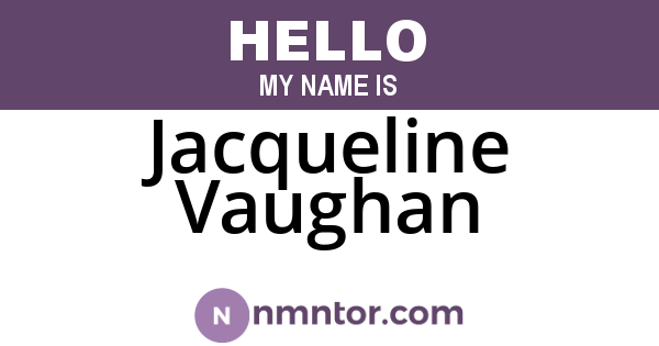 Jacqueline Vaughan