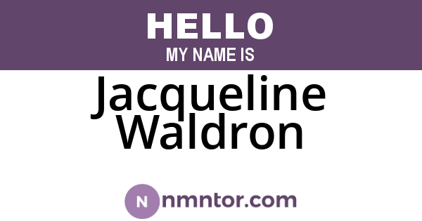 Jacqueline Waldron