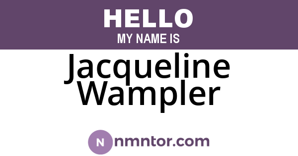 Jacqueline Wampler