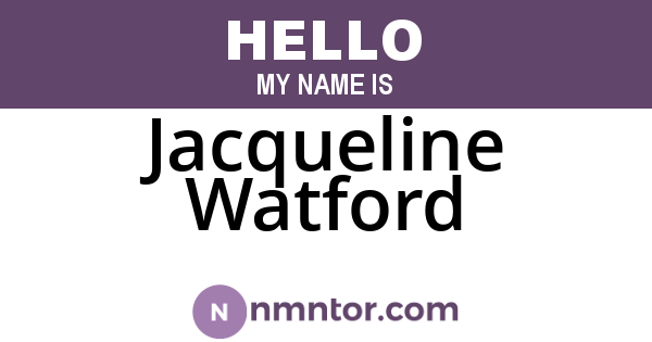 Jacqueline Watford