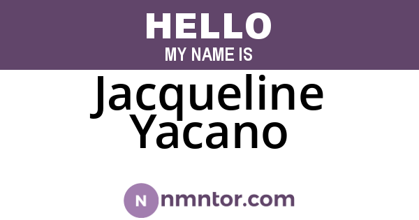 Jacqueline Yacano