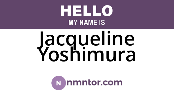 Jacqueline Yoshimura