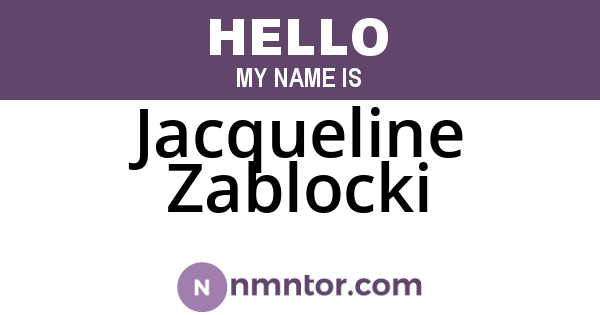 Jacqueline Zablocki