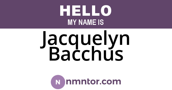 Jacquelyn Bacchus