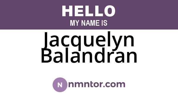 Jacquelyn Balandran
