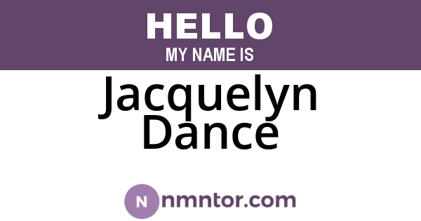 Jacquelyn Dance