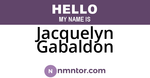Jacquelyn Gabaldon