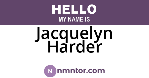 Jacquelyn Harder