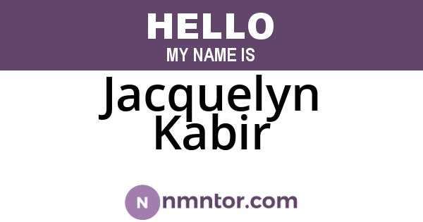 Jacquelyn Kabir