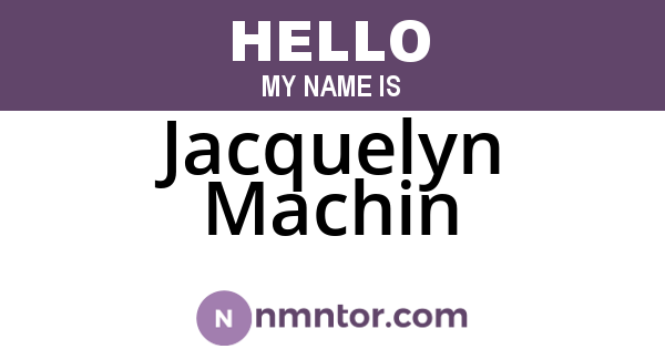 Jacquelyn Machin